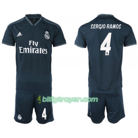 Billige Fotballdrakter Real Madrid SERGIO RAMOS 4 Barn Bortedraktsett 2018/19 Kortermet